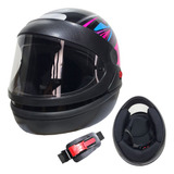 Capacete Ebf Style Motoboy Automatico Preto Roxo Tamanho 56