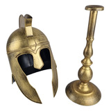 Capacete Elmo Gladiador Dourado Decorativo Medieval Coleção