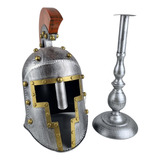 Capacete Elmo Medieval Romano Gladiador Ornamento