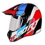 Capacete Enduro Moto Bieffe 3 Sport Adventure Pto Az 58 Cor Preto Azul