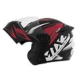 Capacete Escamoteável MIXS Gladiator Storm Fosco 60 Vermelho Branco Preto