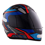 Capacete Esportivo Azul Ebf Spider Mais Viseira Fumê 2 2mm