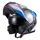 Capacete Fechado E Aberto Texx Escamoteável Robocop Articulado Gladiator Reisen Com Queixeira Móvel Viseira Solar Interna Antiembaçamento Bavete E Narigueira Removível Azul rosa branco Tamanho 58