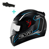 Capacete Fechado Etc Etcetera Evo Line Integral Motociclista Cor Azul claro Tamanho Do Capacete 60