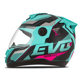 Capacete Fechado Pro Tork Evolution G8 Evo Fosco Verde Turquesa E Pink Tam 58