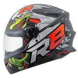 Capacete Fechado R8 Rocket Chicken Tam 58 Cinza Fosco 58