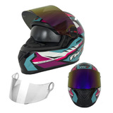 Capacete Fechado Viseira Camaleão Gtx Fox Fw3 Oculos Interno