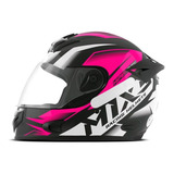 Capacete Feminino Rosa Fechado Mixs Mx2 Storm Brilhante