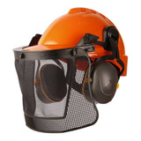 Capacete Florestal Protetor Tela Abafador Para Roçadeira