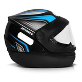 Capacete Fw3 X Helmet Automatic Preto Com Azul Tam 60