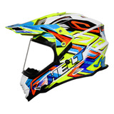 Capacete Helt Cross Vision Glass Prism Amarelo Azul Vermelho