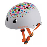 Capacete Infantil Bike Polisport Urban Radical Cor Branco laranja Tamanho 53 55
