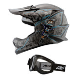 Capacete Infantil Oculos Moto Cross Trilha Factory Edition