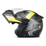 Capacete Integral Robocop Stronger Faster Gladiator Etceter Cor Cinza amarelo Tamanho Do Capacete 58