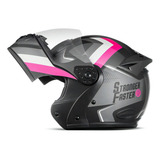 Capacete Integral Robocop Stronger Faster Gladiator Etceter Cor Cinza rosa Tamanho Do Capacete 60