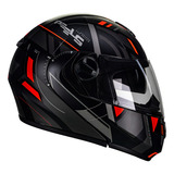 Capacete Masculino Articulado Peels Urban Dynamic Robocop Cor Dynamic Preto Fosco E Vermelho Tamanho Do Capacete 62
