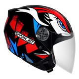 Capacete Moto Aberto Ebf Spark Jet Dragon Brilhante Tamanho Do Capacete 58 Cor Preto Vermelho