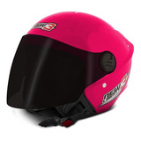 Capacete Moto Aberto Pro Tork New Liberty 3 Three Rosa 58 Desenho New Liberty Trhee 3 Rosa Pink Com Viseira Fumê