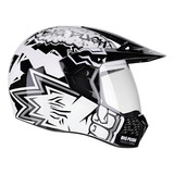 Capacete Moto Bieffe 3 Sport Big Push Branco Preto Brilho 56