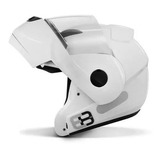 Capacete Moto Ebf E8 Articulado Robocop Cor Branco Desenho Solid Tamanho Do Capacete 56