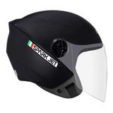 Capacete Moto Ebf Spark Jet Aberto Solid Preto Brilhante