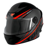 Capacete Moto Fechado Masculino E Feminino Pro Tork R8 Fosco Cor Preto Vermelho Tamanho M