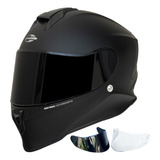 Capacete Moto Fechado Narigueira Preto Fosco Viseira Fume