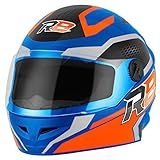 Capacete Moto Fechado R8 Air Protork 58 Laranja Azul Tam  58