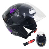 Capacete Moto Feminino Aberto Ebf Spark Jet Borboleta