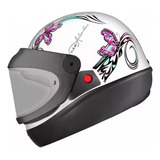 Capacete Moto Feminino Automático Borboleta Ebf Fechado