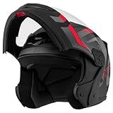 Capacete Moto Mixs Gladiator Delta Articulado Escamoteável Robocop Motociclista Motoqueiro Vermelho Fosco 58