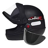 Capacete Moto San Marino Automático Taurus Classic Preto Fosco Mais Viseira Fume 60