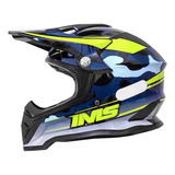 Capacete Motocross Ims Army Azul Camuflado Lançamento 2021