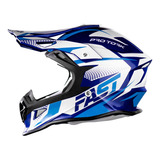 Capacete Motocross Pro Tork Fast Tech Azul Branco Tam 62