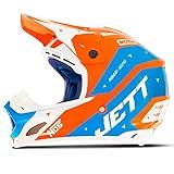 Capacete Motocross Th1 Jett Evolution 2 Laranja Azul Celeste 60