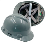 Capacete Msa V gard Carneira Push Key C jugular Obra Altura Cor Cinza