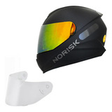 Capacete Norisk Razor Monocolor Preto Fosco viseira Dourada