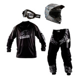 Capacete Oculos E Roupa Infantil P Moto Cross Trilha