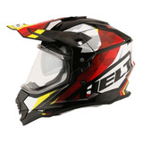 Capacete Off Road Com Óculos Helt Cross Vision Glass Drakar