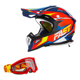 Capacete Off Road Motocross Trilha Fast Fantasy Oculos Mx