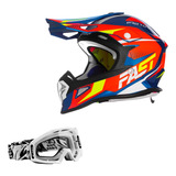 Capacete Off Road Motocross Trilha Fast Fantasy Oculos Mx