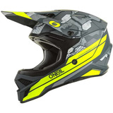 Capacete Oneal 3 Series Camo V22 Gray neon Yellow Mx Cross