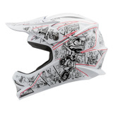 Capacete Para Criança Esportivo Cross Racing Off Road Branco