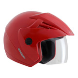Capacete Para Moto Aberto Com Viseira Ebf Capacetes Thunder Open Solid Vermelho Tamanho M