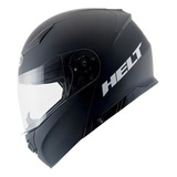 Capacete Para Moto Escamoteável Helt Passeio Hippo Glass Preto fosco Tamanho 56