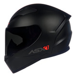 Capacete Para Moto Fechado Asx City Solid Fosco Preto Tamanho 56