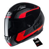 Capacete Para Moto Hjc Cs 15 Preto Vermelho Fechado