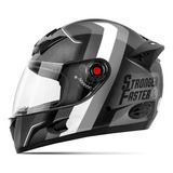 Capacete Para Moto Integral Etceter Stronger Faster Cor Cinza Tamanho Do Capacete 62