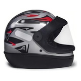 Capacete Para Moto Integral San Marino Taurus Gráfic Prata Tamanho 62