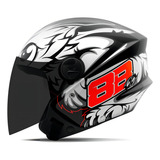 Capacete Para Moto Pro Tork New Liberty 3 Preto Gp88 Tam 60 Desenho New Liberty Trhee 3 Gp 88 Preto Brilhante Com Viseira Fumê